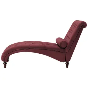 Velvet Chaise Lounge Burgundy MURET