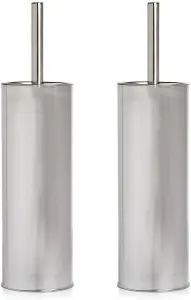 simpa Stainless Steel Toilet Brush & Holder - Set of 2