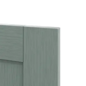 GoodHome Alpinia Matt green wood effect Shaker 2 drawer front, bridging door & bi fold door 400mm