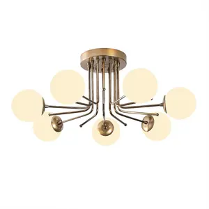 Luminosa Model 12 Deco 7-light Ceiling Lamp Golden