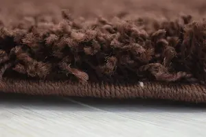 Chocolate Thick Shaggy Rug - California - 140x200cm (4'6" x 6'6")