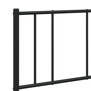 Berkfield Metal Bed Frame with Headboard Black 140x190 cm