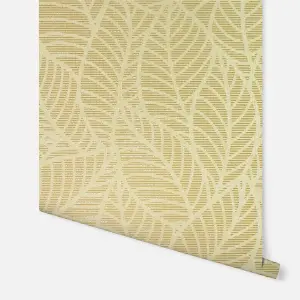 Arthouse Leaf Lines Ochre Wallpaper