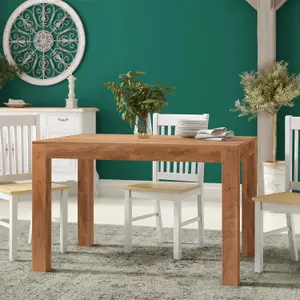 Dakota Light Mango Wooden Large Dining Table 6Ft (180Cm) Set With 2 Benches