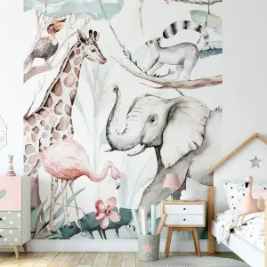 Jungle Animal Friends Mural - 192x260cm - 5523-4