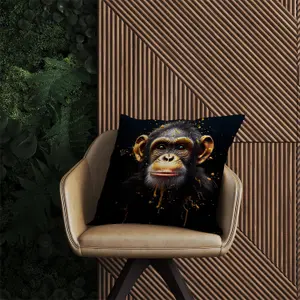 Splashart Cheeky Chimp Face Outdoor Cushion 60cm x 60cm