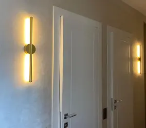 Wall Light Long Strip LED Wall Lamp Linear Sconce 17W Gold Indoor LED Up and Down 65 cm