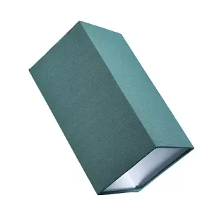 Contemporary and Stylish Forest Green Linen Fabric Tall Rectangular Lampshade