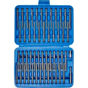 Bit Set - 51-piece, 49 long bits, 1 bit adaptor and 1 bit holder - blue