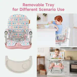 Adjustable High Chair for Babies and Toddlers, Booster Seat for Table - Pink