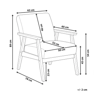 Beliani Retro Fabric Armchair Brown ASNES