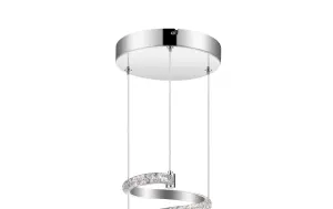 GoodHome Darien Geometric Chrome effect LED Pendant ceiling light, (Dia)380mm