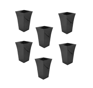 6 x Large Black Milano 10101801202 Upright Planter