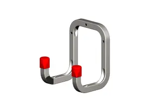 Rothley Galvanised Steel Wall-mounted J-shaped Double Storage hook (H)120mm (D)90mm