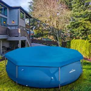 Dellonda 10ft 300cm Diameter Round Swimming Pool Top Cover with Rope Ties for DL19