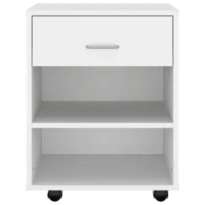 Berkfield Rolling Cabinet White 46x36x59 cm Engineered Wood