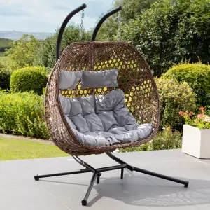 Garton Swinging Double Garden Seat - Light Grey