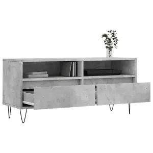 Berkfield TV Cabinet Concrete Grey 100x34.5x44.5 cm Engineered Wood