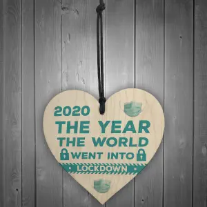 Wooden Heart Christmas Decoration Lockdown Gift Memory Family Gift Home Decor