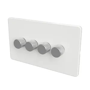 WIFI 2-WAY LED DIMMER SWITCH - Slim White/Silver 4-Gang