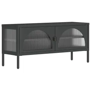 Berkfield TV Cabinet Black 105x35x50 cm Glass and Steel