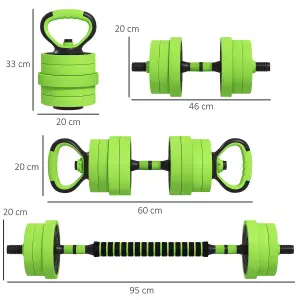 SPORTNOW Weight Dumbbells Set, Barbell, Kettlebell, Push Up Stand, 20kg