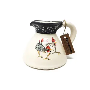 Farmhouse Hand Painted Ceramic Kitchen Dining Flat Based Pourer Jug (H) 20cm