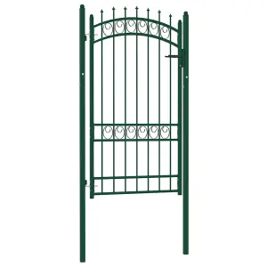 Berkfield Fence Gate with Spikes Steel 100x175 cm Green