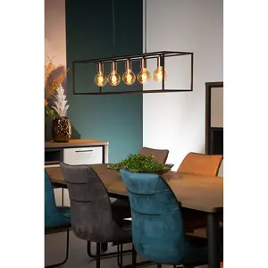 Lucide Arthur Modern Bar Pendant Light - 5xE27 - Black