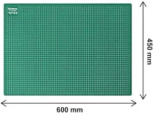 A2 Non-Slip Cutting Board with Surface for Arts & Crafts Easy Guided Line Paper Card Fabric Plastic for Professional Cutting Green