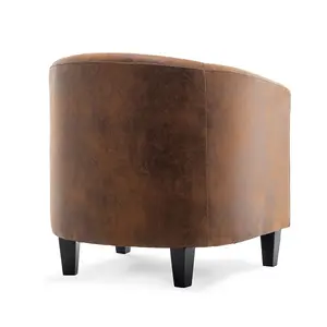 Faux Leather Suede Brown Tricia Tub Chair