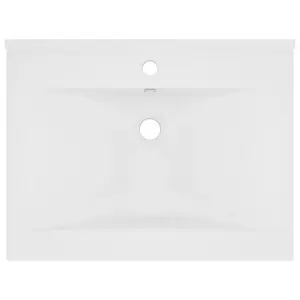 Belfry Bathroom Montenegro 600mm L x 460mm W Ceramic Rectangular Sink with Overflow White