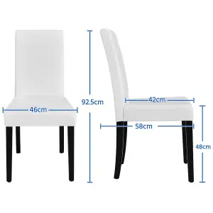 Yaheetech 4PCS White Dining Chair High Back Padded with Rubber Wood Legs