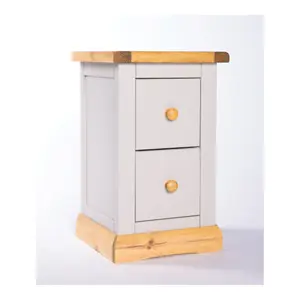 Bomporto 2 Drawer Petite Bedside Table Wood Knob