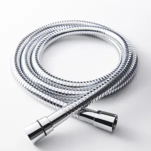 GoodHome Chrome effect Brass & PVC Shower hose, (L)1.5m