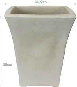 simpa 2PC Flared Cream Sandstone Plastic Planters.