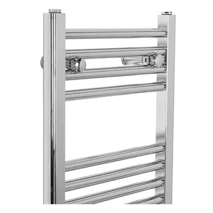 Rinse 700x400mm Chrome Bathroom Heated Towel Rail Radiator Straight Ladder Style Towel Warmer