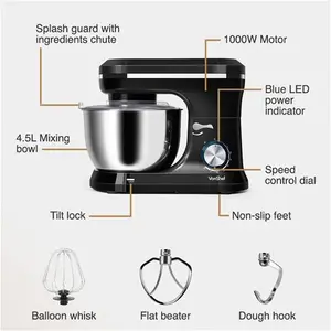 1000W Black Stand Mixer - Food Processors - Vonhaus