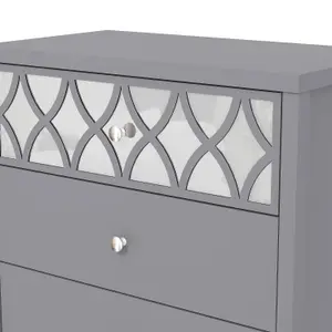 GFW Arianna 4 Drawer Chest with Mirror Cool Grey