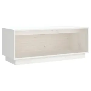 Berkfield TV Cabinet White 90x35x35 cm Solid Wood Pine