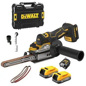 Dewalt DCM200E2T 18v XR Cordless Brushless Powerfile Bandsaw Sander + Powerstack