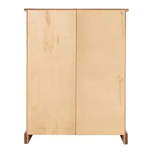 Corona 1 Door 4 Drawer Low Combi Wardrobe in Distressed Waxed Pine