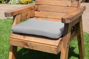 Charles Taylor Wooden Garden Chair Seat Lounger & Footstool & Grey Cushion