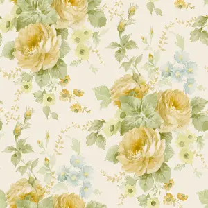 Galerie Rose Garden Yellow Gold Bold Roses Smooth Wallpaper