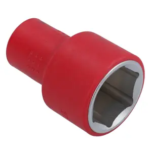 27mm 1/2in drive VDE Insulated Shallow Metric Socket 6 Sided Single Hex 1000 V