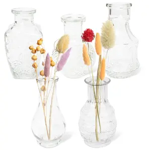 HEFTMAN Small Glass Vintage Vase - Set Of 5