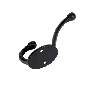 Hammer & Tongs - Rounded Hat & Coat Hook - W35mm x H125mm - Black