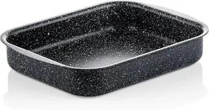 Westinghouse Non Stick Roasting Tin - 25 cm Roasting Tray Oven Dish - Black Marble