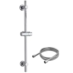 KeenFix 700mm Adjustable Chrome Shower Riser Rail & 1.5m Shower Hose