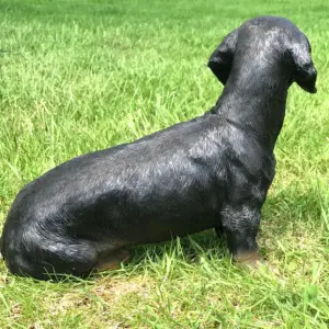 Dachshund figurine, large (34cm long) sitting Dachshund ornament, a great Sausage Dog lover gift, grave marker or memorial